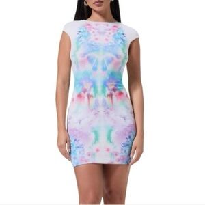 AFRM Multicolor Abstract Mini Dress